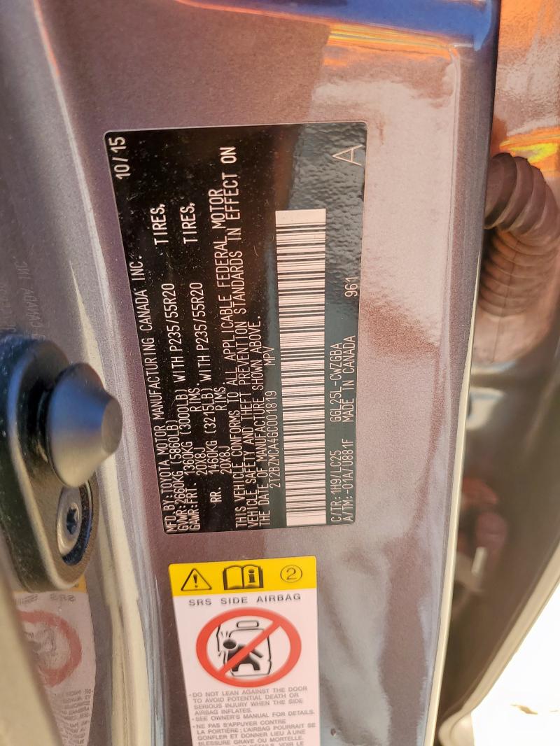 2T2BZMCA4GC001819 - 2016 LEXUS RX 350 BASE ნაცრისფერი ფოტო 13