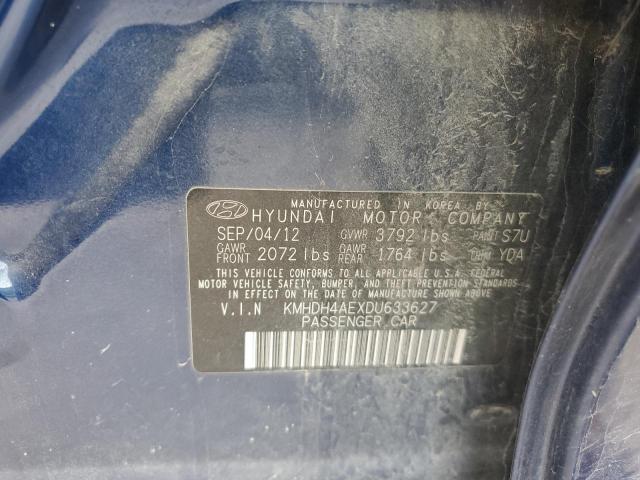 KMHDH4AEXDU633627 - 2013 HYUNDAI ELANTRA GLS BLUE photo 12