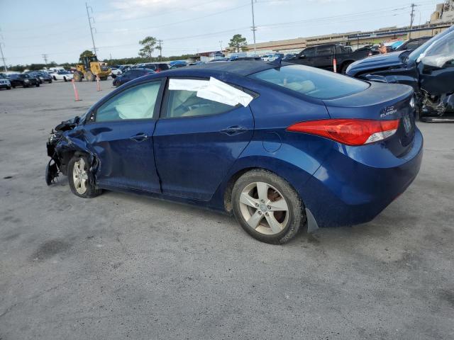 KMHDH4AEXDU633627 - 2013 HYUNDAI ELANTRA GLS BLUE photo 2