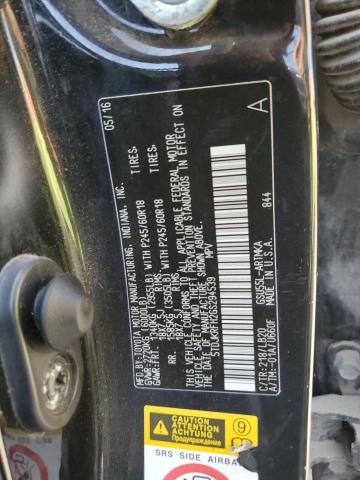 5TDJKRFH2GS294539 - 2016 TOYOTA HIGHLANDER XLE BLACK photo 12