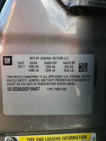 1G1ZC5EU2CF104457 - 2012 CHEVROLET MALIBU 1LT 棕色 照片 12