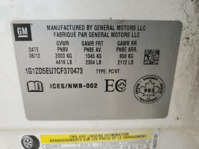 1G1ZD5EU7CF370473 - 2012 CHEVROLET MALIBU 2LT WHITE photo 13