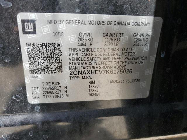 2GNAXHEV7K6175026 - 2019 CHEVROLET EQUINOX LS 黑色 照片 14