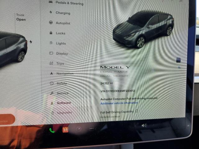 5YJYGDEE8MF233612 - 2021 TESLA MODEL Y GRAY photo 9