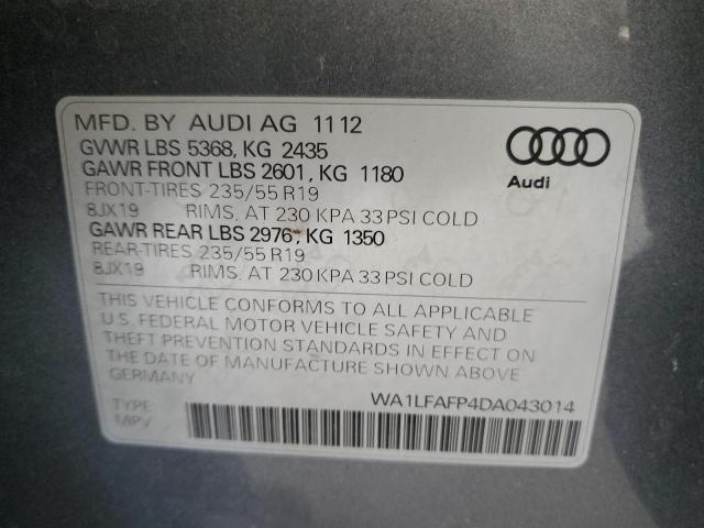 WA1LFAFP4DA043014 - 2013 AUDI Q5 PREMIUM PLUS Boz foto 13