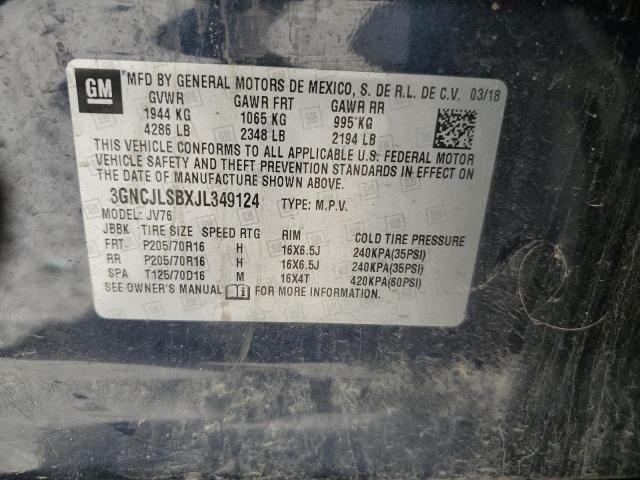 3GNCJLSBXJL349124 - 2018 CHEVROLET TRAX 1LT BLUE photo 13