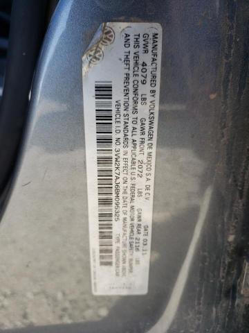 3VW2K7AJ6BM095325 - 2011 VOLKSWAGEN JETTA BASE 灰色 照片 12