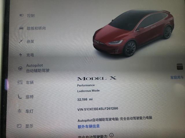 5YJXCBE45LF261286 - 2020 TESLA MODEL X RED photo 9