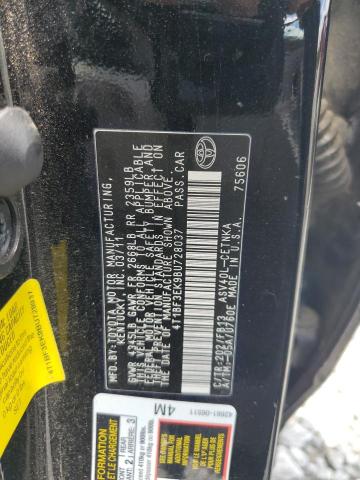 4T1BF3EK9BU728037 - 2011 TOYOTA CAMRY BASE BLACK photo 12