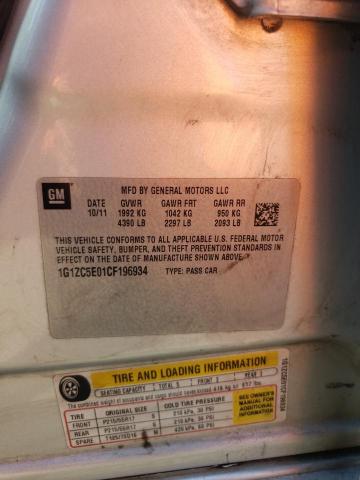 1G1ZC5E01CF196934 - 2012 CHEVROLET MALIBU 1LT 银色 照片 13