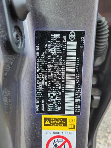 4T4BF1FK0GR555024 - 2016 TOYOTA CAMRY LE GRAY photo 12