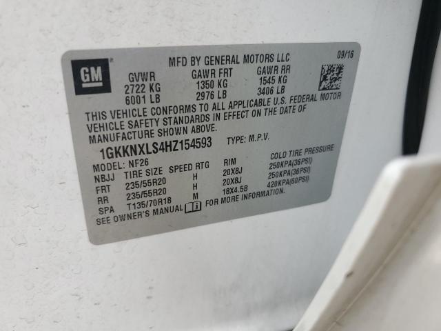 1GKKNXLS4HZ154593 - 2017 GMC ACADIA DENALI თეთრი ფოტო 13