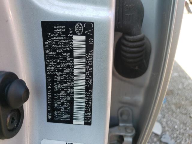 2T1BURHE6FC297551 - 2015 TOYOTA COROILLA L SILVER photo 13