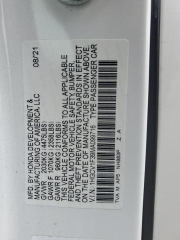 1HGCV1F39MA099716 - 2021 HONDA ACCORD SPORT WHITE photo 12