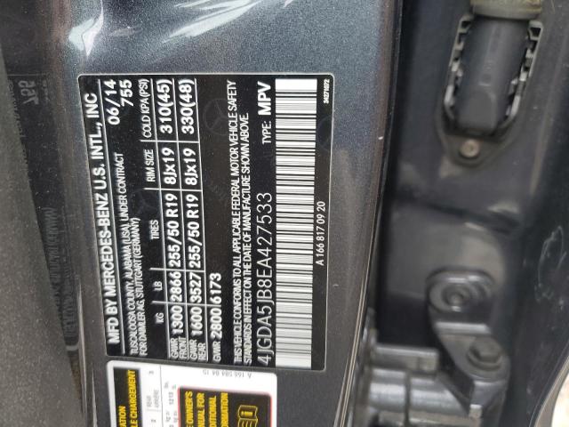 4JGDA5JB8EA427533 - 2014 MERCEDES-BENZ ML 350 灰色 照片 13