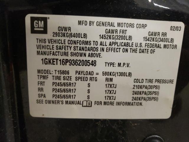 1GKET16P936200548 - 2003 GMC ENVOY XL BLACK photo 13