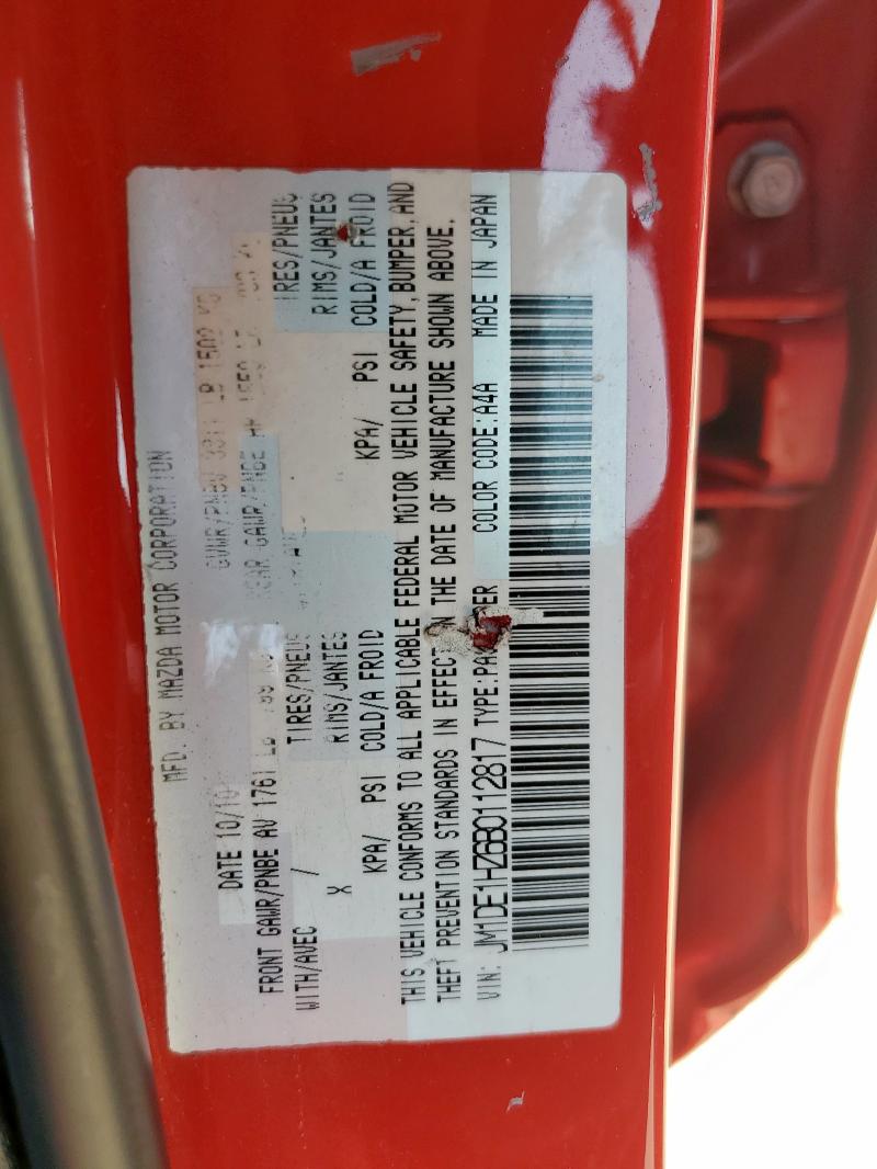 JM1DE1HZ6B0112817 - 2011 MAZDA MAZDA2 红色 照片 12