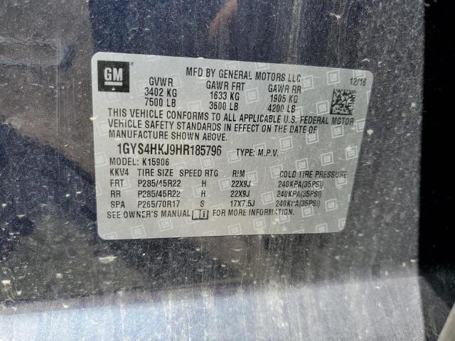 1GYS4HKJ9HR185796 - 2017 CADILLAC ESCALADE ESV LUXURY BLUE photo 13