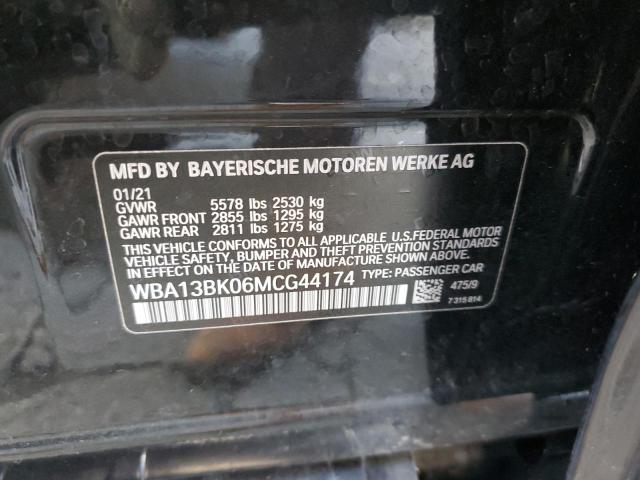 WBA13BK06MCG44174 - 2021 BMW M550XI BLACK photo 12