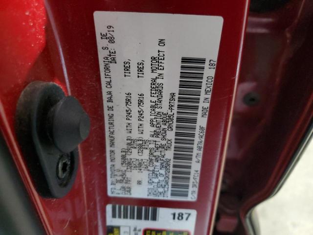 3TMCZ5AN3KM285092 - 2019 TOYOTA TACOMA DOUBLE CAB Qırmızı foto 12