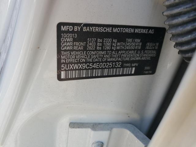 5UXWX9C54E0D25132 - 2014 BMW X3 XDRIVE28I WHITE photo 13