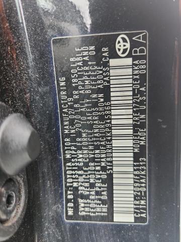 5YFBURHE4KP945866 - 2019 TOYOTA COROLLA L Qara foto 12