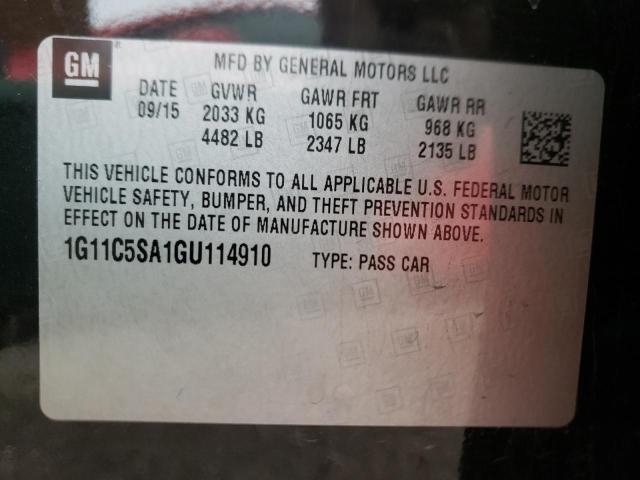 1G11C5SA1GU114910 - 2016 CHEVROLET MALIBU LIM LT 黑色 照片 10