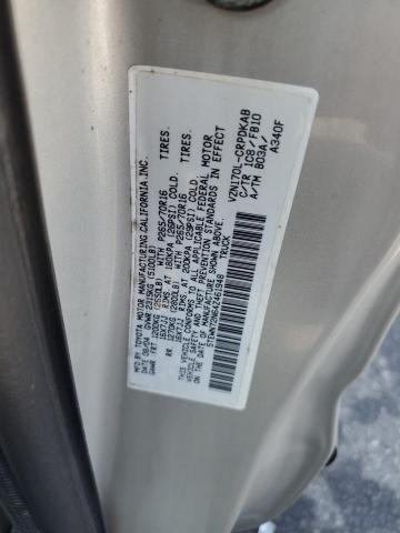 5TEWN72N64Z461948 - 2004 TOYOTA TACOMA XTRACAB SILVER photo 12