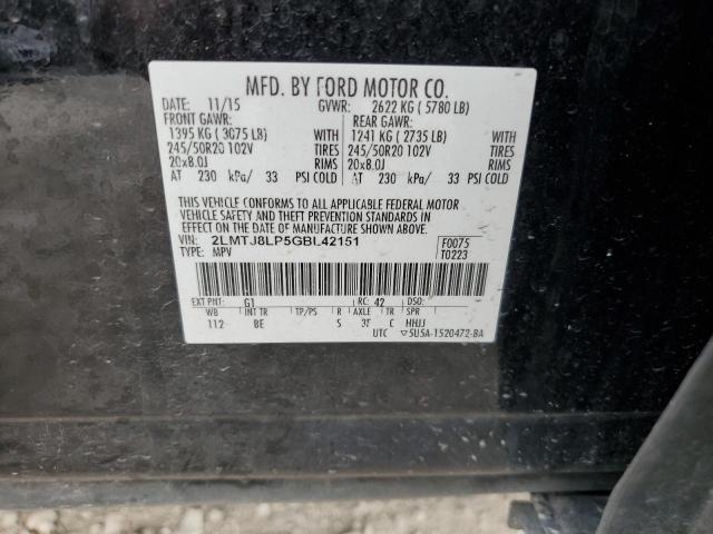 2LMTJ8LP5GBL42151 - 2016 LINCOLN MKX RESERVE Qara foto 13