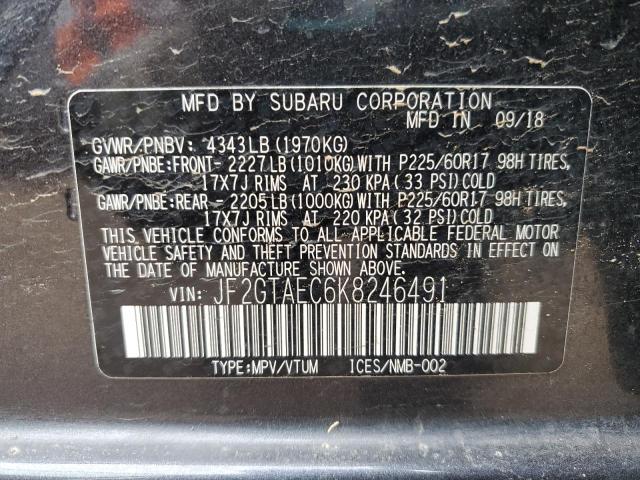 JF2GTAEC6K8246491 - 2019 SUBARU CROSSTREK PREMIUM CHARCOAL photo 13