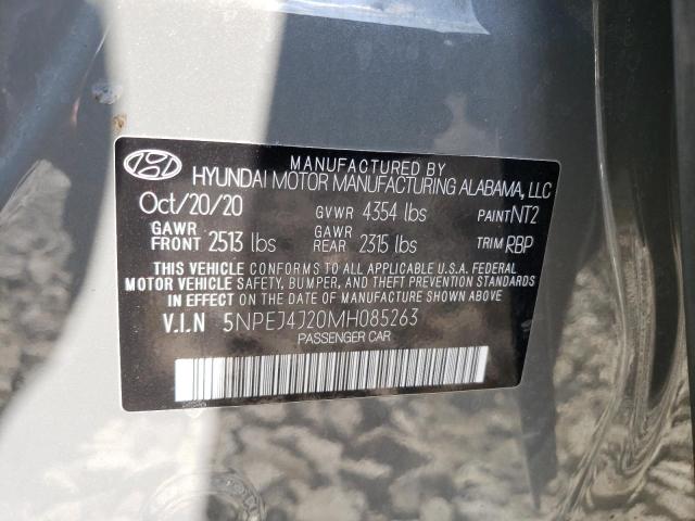 5NPEJ4J20MH085263 - 2021 HYUNDAI SONATA SEL PLUS GRAY photo 12