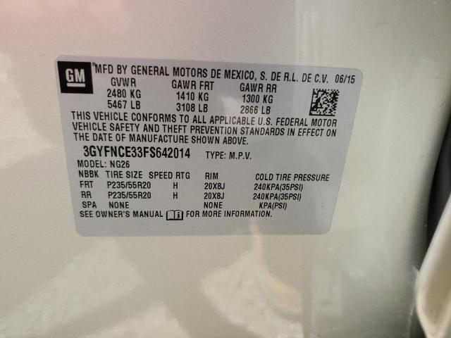 3GYFNCE33FS642014 - 2015 CADILLAC SRX PERFORMANCE COLLECTION Złoty zdjęcie 13