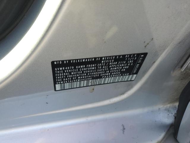 3VW2K7AJ9EM242290 - 2014 VOLKSWAGEN JETTA BASE 银色 照片 12