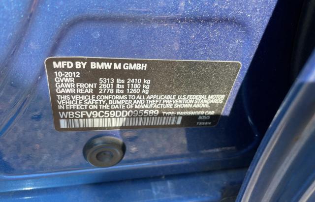 WBSFV9C59DD095589 - 2013 BMW M5 BLUE photo 10