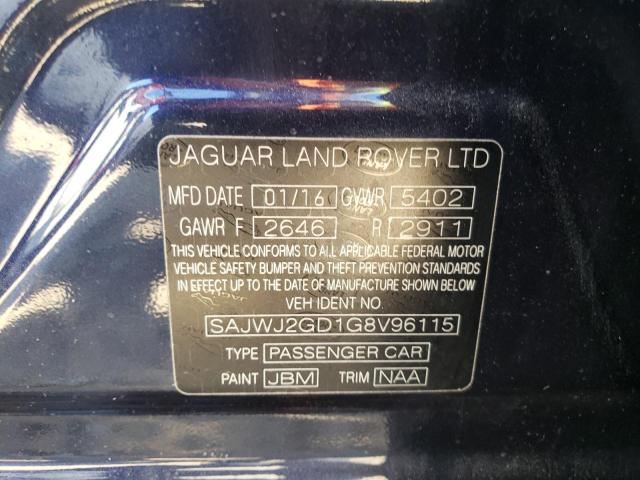 SAJWJ2GD1G8V96115 - 2016 JAGUAR XJL PORTFOLIO BLUE photo 12