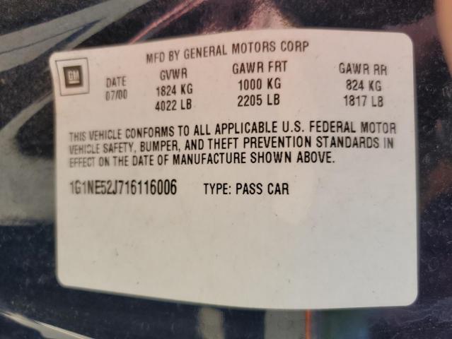 1G1NE52J716116006 - 2001 CHEVROLET MALIBU LS BLUE photo 12