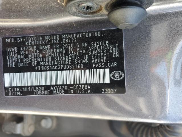 4T1K61AK3PU082169 - 2023 TOYOTA CAMRY XSE GRAY photo 12