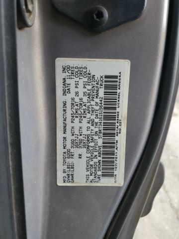 5TBRT34161S156442 - 2001 TOYOTA TUNDRA ACCESS CAB ნაცრისფერი ფოტო 12