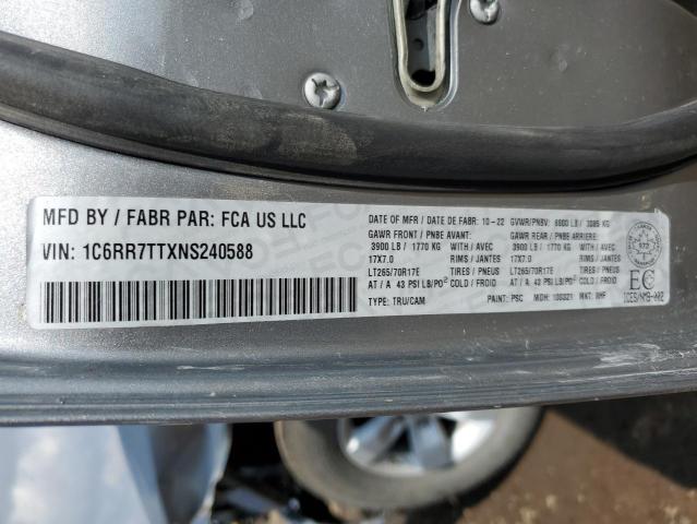 1C6RR7TTXNS240588 - 2022 RAM 1500 CLASS SLT 银色 照片 13