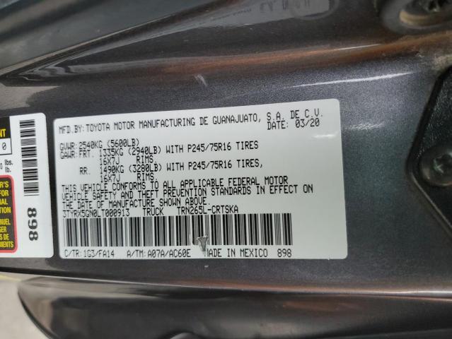 3TYRX5GN0LT000913 - 2020 TOYOTA TACOMA ACCESS CAB Gris photo 12