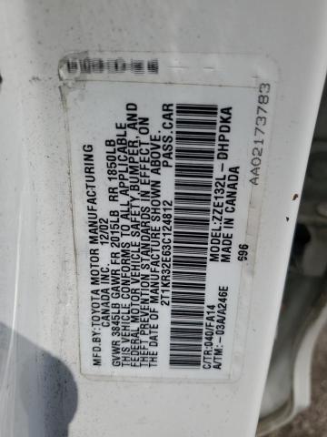 2T1KR32E63C124812 - 2003 TOYOTA COROLLA MA XR WHITE photo 12