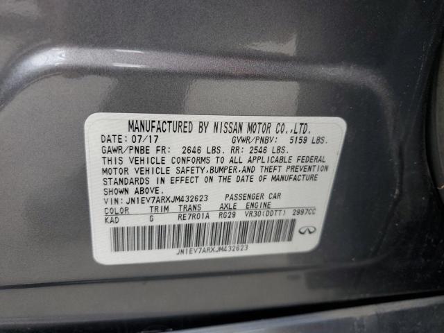 JN1EV7ARXJM432623 - 2018 INFINITI Q50 LUXE GRAY photo 12