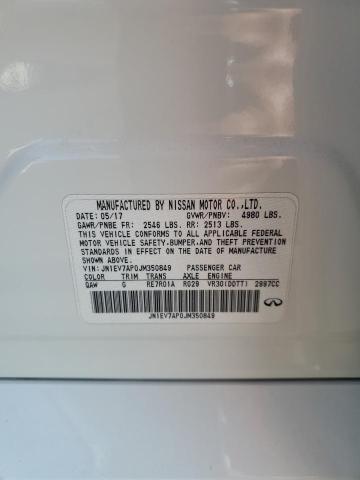 JN1EV7AP0JM350849 - 2018 INFINITI Q50 LUXE WHITE photo 13