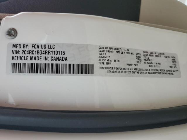 2C4RC1BG4RR110115 - 2024 CHRYSLER PACIFICA TOURING L Ağ foto 13