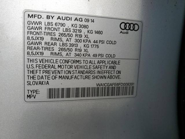WA1CGAFE6FD008391 - 2015 AUDI Q7 PREMIUM SILVER photo 13
