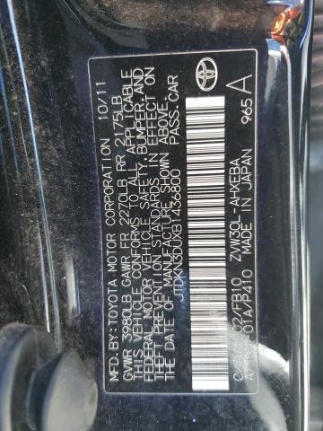 JTDKN3DUXB1436800 - 2011 TOYOTA PRIUS 黑色 照片 12