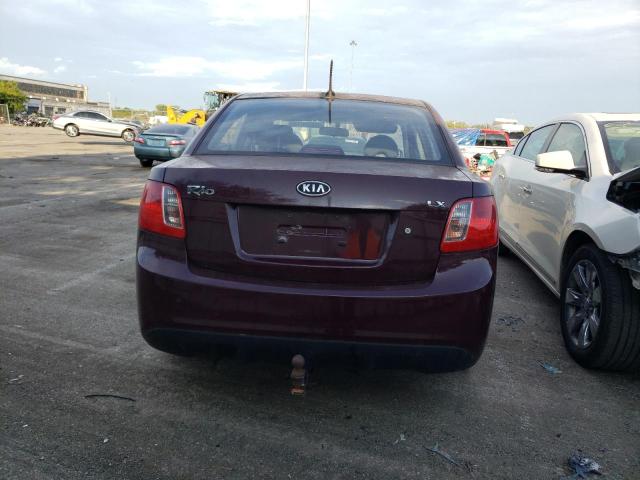 KNADH4A31B6873036 - 2011 KIA RIO BASE BURGUNDY photo 6