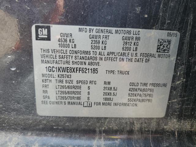 1GC1KWE8XFF621185 - 2015 CHEVROLET SILVERADO K2500 HEAVY DUTY LTZ GRAY photo 12