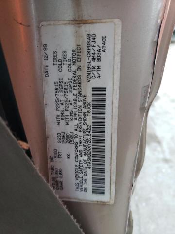 4TASN92NXYZ618422 - 2000 TOYOTA TACOMA XTRACAB PRERUNNER ოქროსფერი ფოტო 10