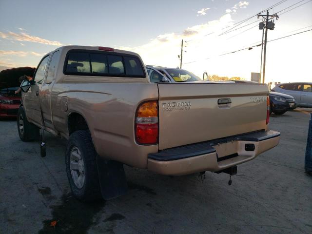 4TASN92NXYZ618422 - 2000 TOYOTA TACOMA XTRACAB PRERUNNER ოქროსფერი ფოტო 3